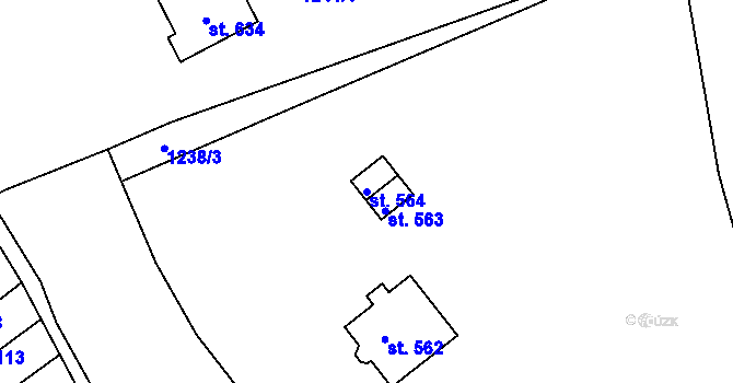 Parcela st. 564 v KÚ Břestek, Katastrální mapa