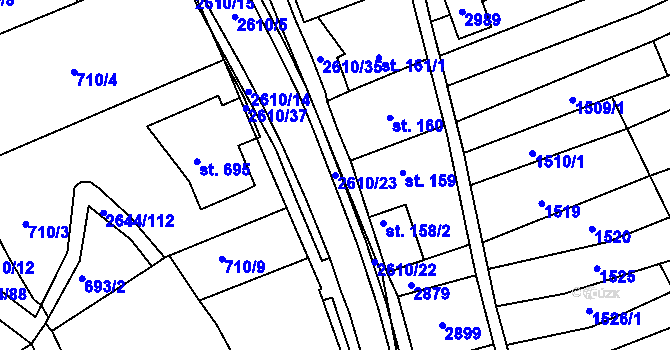 Parcela st. 2610/23 v KÚ Břestek, Katastrální mapa