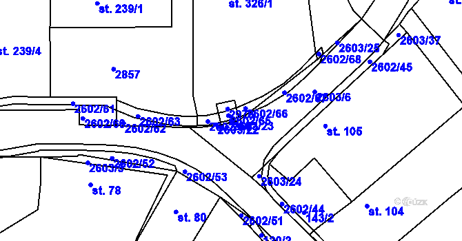 Parcela st. 2603/23 v KÚ Břestek, Katastrální mapa