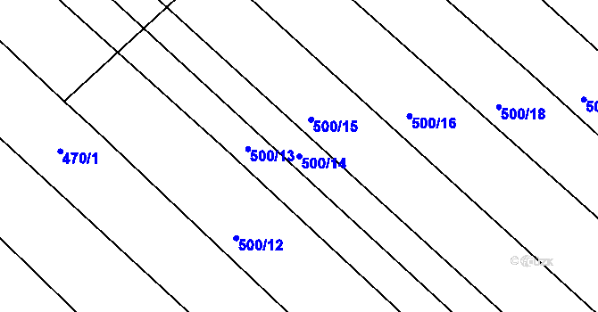 Parcela st. 500/14 v KÚ Břestek, Katastrální mapa