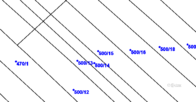 Parcela st. 500/15 v KÚ Břestek, Katastrální mapa
