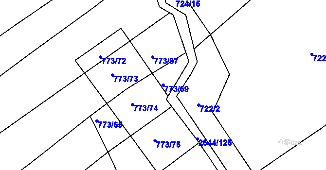 Parcela st. 773/69 v KÚ Břestek, Katastrální mapa