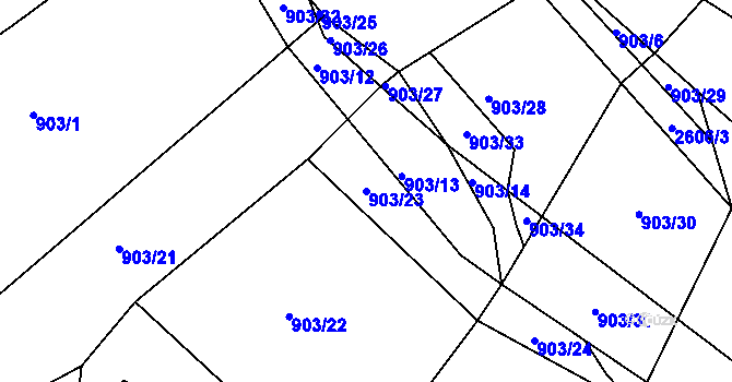 Parcela st. 903/23 v KÚ Břestek, Katastrální mapa