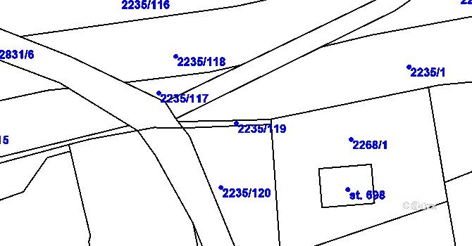 Parcela st. 2235/119 v KÚ Břestek, Katastrální mapa