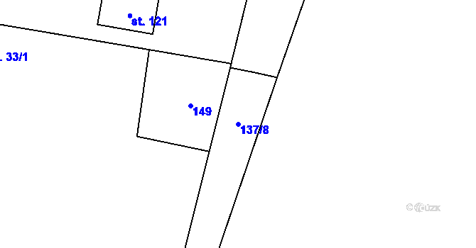 Parcela st. 137/8 v KÚ Břešťany u Zlonic, Katastrální mapa