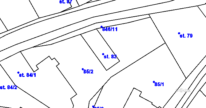 Parcela st. 82 v KÚ Břevenec, Katastrální mapa