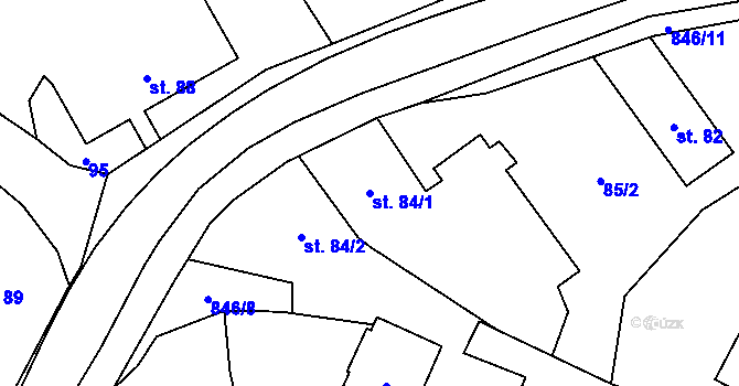 Parcela st. 84/1 v KÚ Břevenec, Katastrální mapa