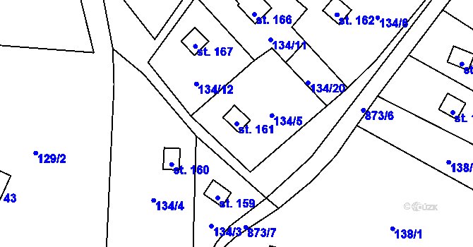 Parcela st. 161 v KÚ Břevenec, Katastrální mapa