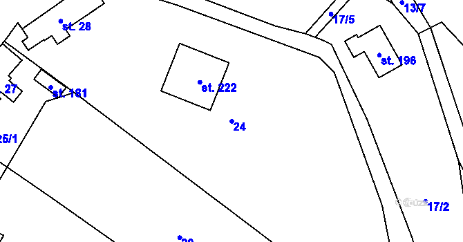 Parcela st. 24 v KÚ Břevenec, Katastrální mapa