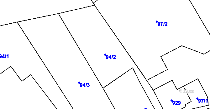 Parcela st. 94/2 v KÚ Břevenec, Katastrální mapa
