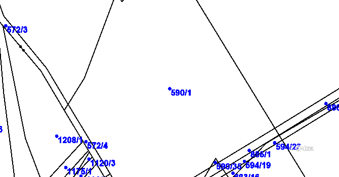 Parcela st. 590/1 v KÚ Břevenec, Katastrální mapa