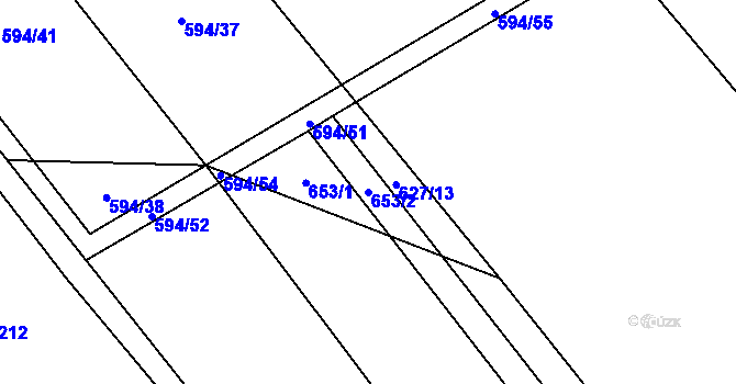 Parcela st. 653/2 v KÚ Břevenec, Katastrální mapa