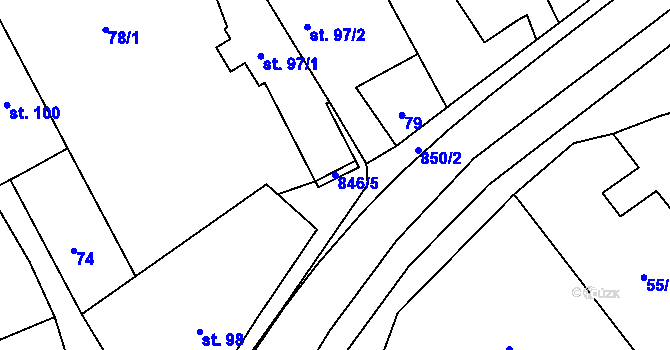 Parcela st. 846/5 v KÚ Břevenec, Katastrální mapa