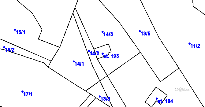 Parcela st. 193 v KÚ Břevenec, Katastrální mapa
