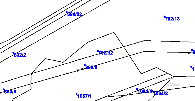 Parcela st. 702/12 v KÚ Břevenec, Katastrální mapa