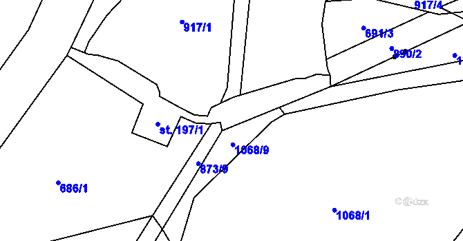 Parcela st. 890/1 v KÚ Břevenec, Katastrální mapa