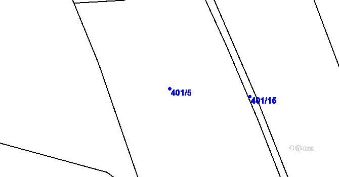 Parcela st. 401/5 v KÚ Břevenec, Katastrální mapa