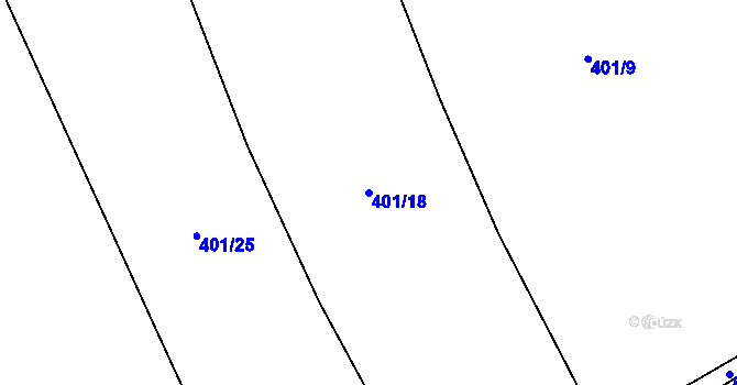Parcela st. 401/18 v KÚ Břevenec, Katastrální mapa