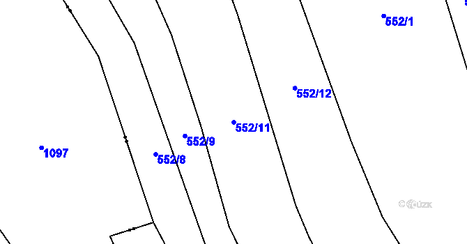 Parcela st. 552/11 v KÚ Břevenec, Katastrální mapa
