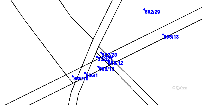 Parcela st. 552/28 v KÚ Břevenec, Katastrální mapa