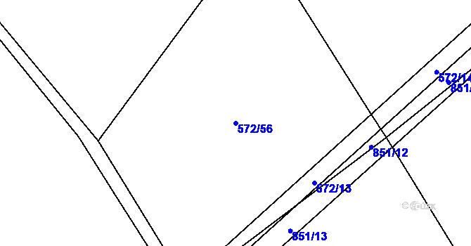 Parcela st. 572/56 v KÚ Břevenec, Katastrální mapa