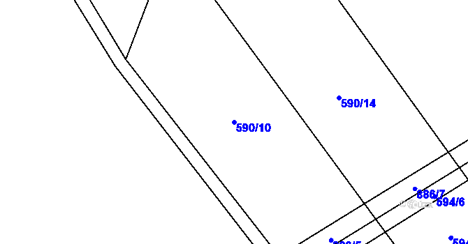 Parcela st. 590/10 v KÚ Břevenec, Katastrální mapa