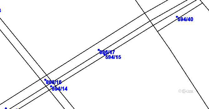 Parcela st. 594/15 v KÚ Břevenec, Katastrální mapa