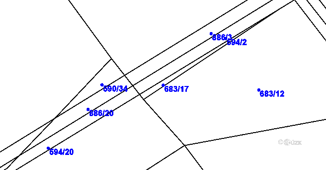Parcela st. 683/17 v KÚ Břevenec, Katastrální mapa