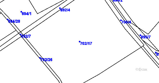 Parcela st. 702/17 v KÚ Břevenec, Katastrální mapa