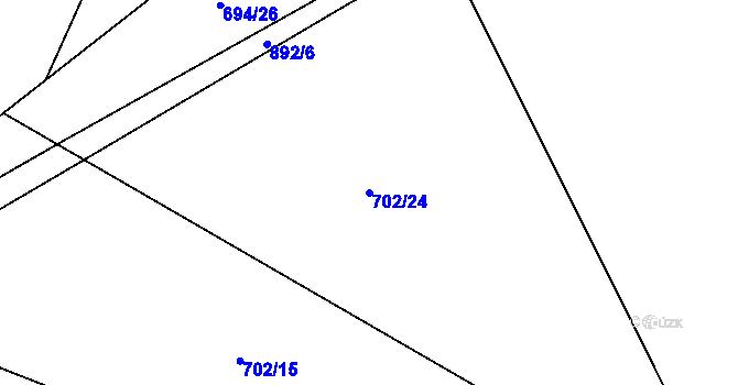 Parcela st. 702/24 v KÚ Břevenec, Katastrální mapa