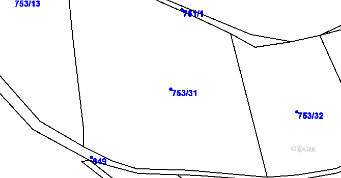 Parcela st. 753/31 v KÚ Břevenec, Katastrální mapa