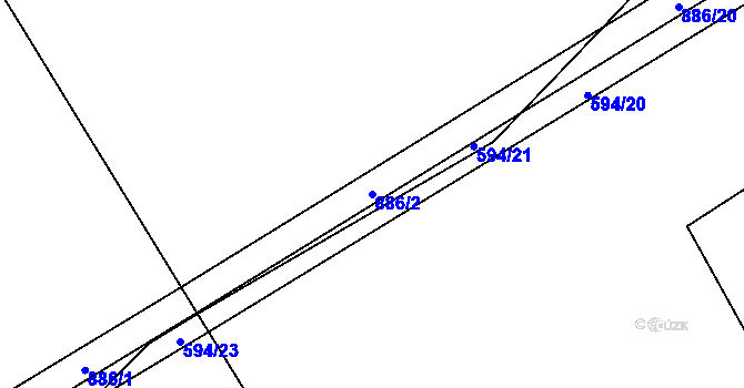 Parcela st. 886/2 v KÚ Břevenec, Katastrální mapa