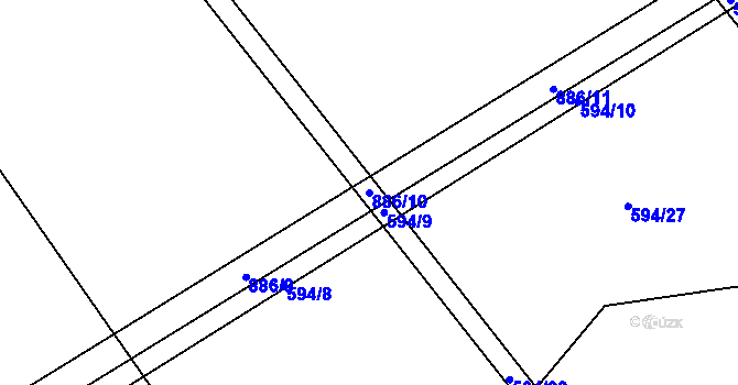 Parcela st. 886/10 v KÚ Břevenec, Katastrální mapa