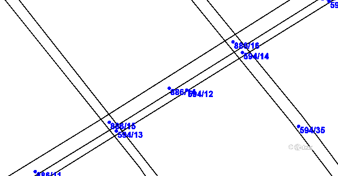 Parcela st. 886/14 v KÚ Břevenec, Katastrální mapa