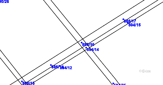 Parcela st. 886/16 v KÚ Břevenec, Katastrální mapa