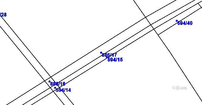 Parcela st. 886/17 v KÚ Břevenec, Katastrální mapa