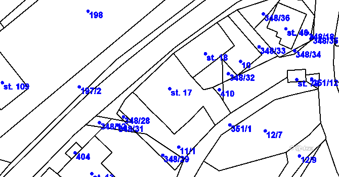 Parcela st. 17 v KÚ Břevnice, Katastrální mapa