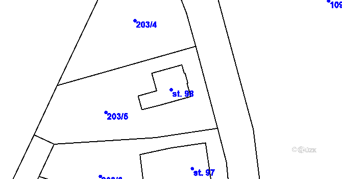 Parcela st. 98 v KÚ Břevnice, Katastrální mapa