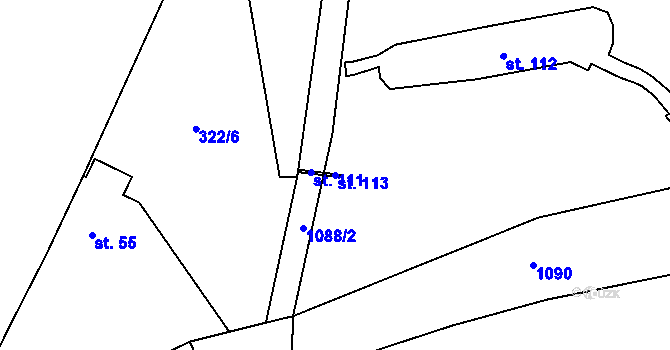 Parcela st. 113 v KÚ Břevnice, Katastrální mapa
