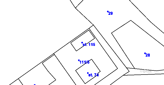 Parcela st. 115 v KÚ Břevnice, Katastrální mapa