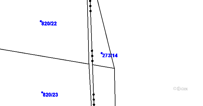 Parcela st. 273/14 v KÚ Břevnice, Katastrální mapa