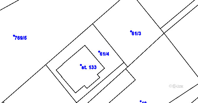 Parcela st. 61/4 v KÚ Březejc, Katastrální mapa