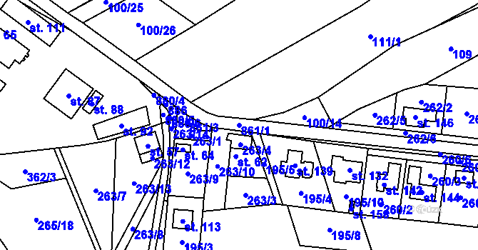 Parcela st. 861/1 v KÚ Březejc, Katastrální mapa