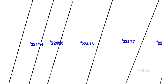 Parcela st. 224/16 v KÚ Březejc, Katastrální mapa