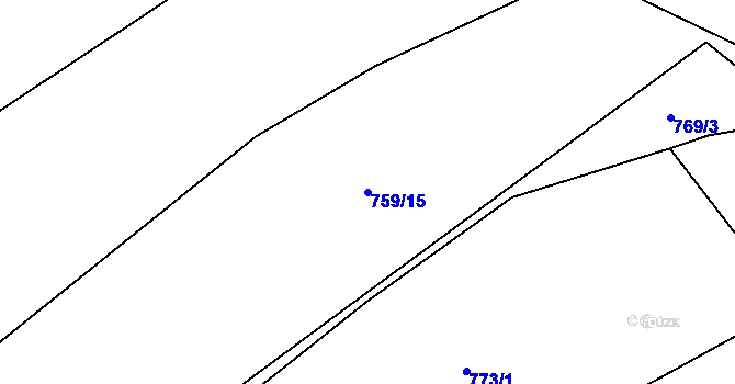 Parcela st. 759/15 v KÚ Březejc, Katastrální mapa