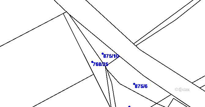 Parcela st. 875/10 v KÚ Březejc, Katastrální mapa