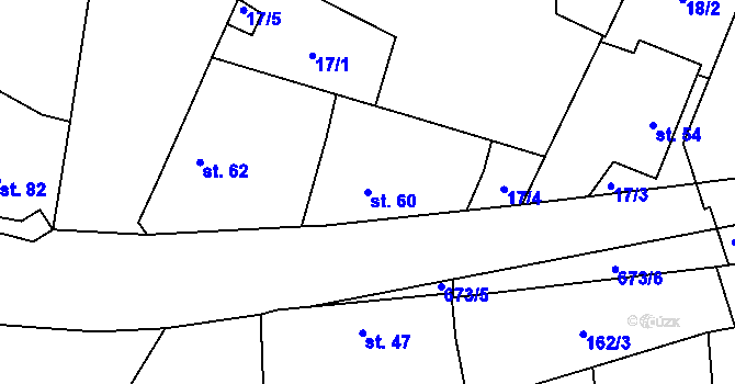 Parcela st. 60 v KÚ Březhrad, Katastrální mapa