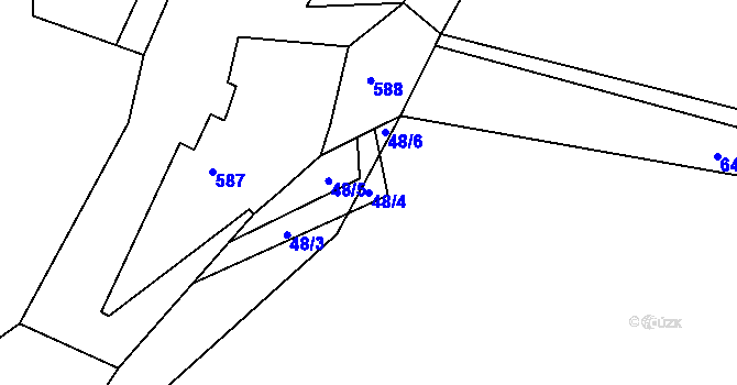 Parcela st. 48/4 v KÚ Březhrad, Katastrální mapa