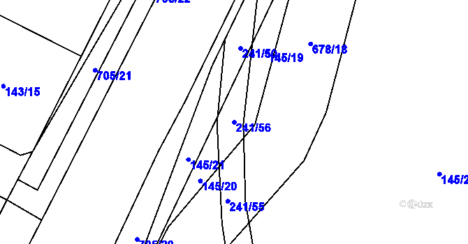 Parcela st. 241/56 v KÚ Březhrad, Katastrální mapa