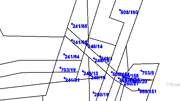 Parcela st. 248/1 v KÚ Březhrad, Katastrální mapa